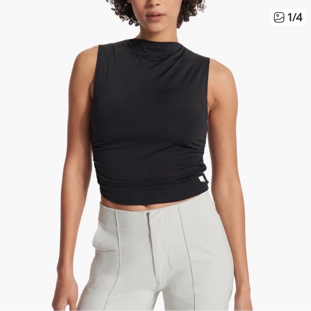 Vuori Westerlies Black Sleeveless Tank Top Mock Neck, M